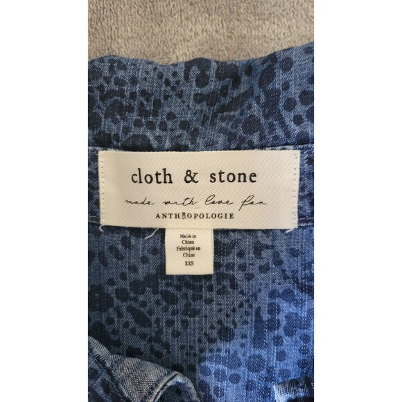 Anthropologie Cloth & Stone Dress V-Neck Long Sleeve Short Belted - Picture 6 of 7